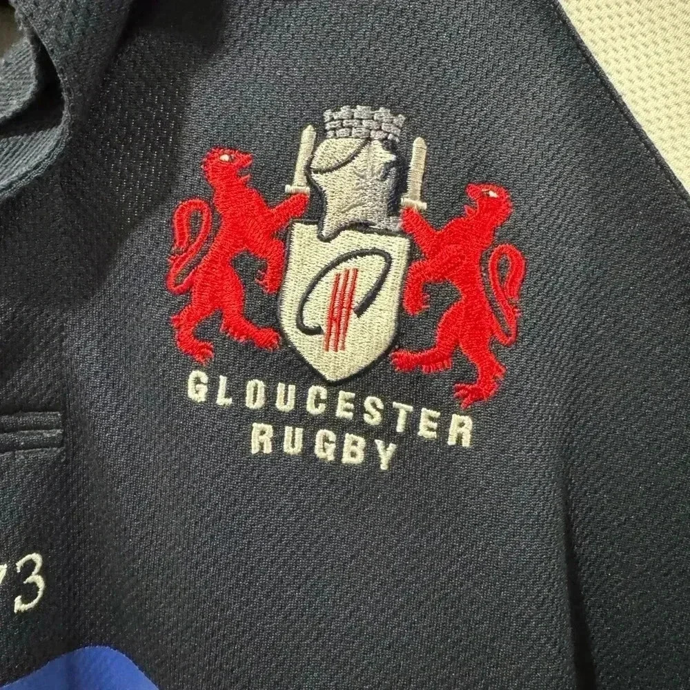 Gloucester Rugby Away Rugbytech 2008-2009 Professional Polo Rugby Jersey - Picture 3 of 12